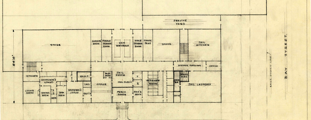 archival blueprint of a proposed Toronto prison
